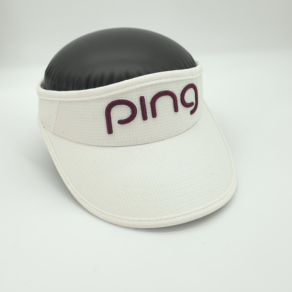 PING Golf Visor Mens Strap Back White Performance Ripstop Moisture Wicking